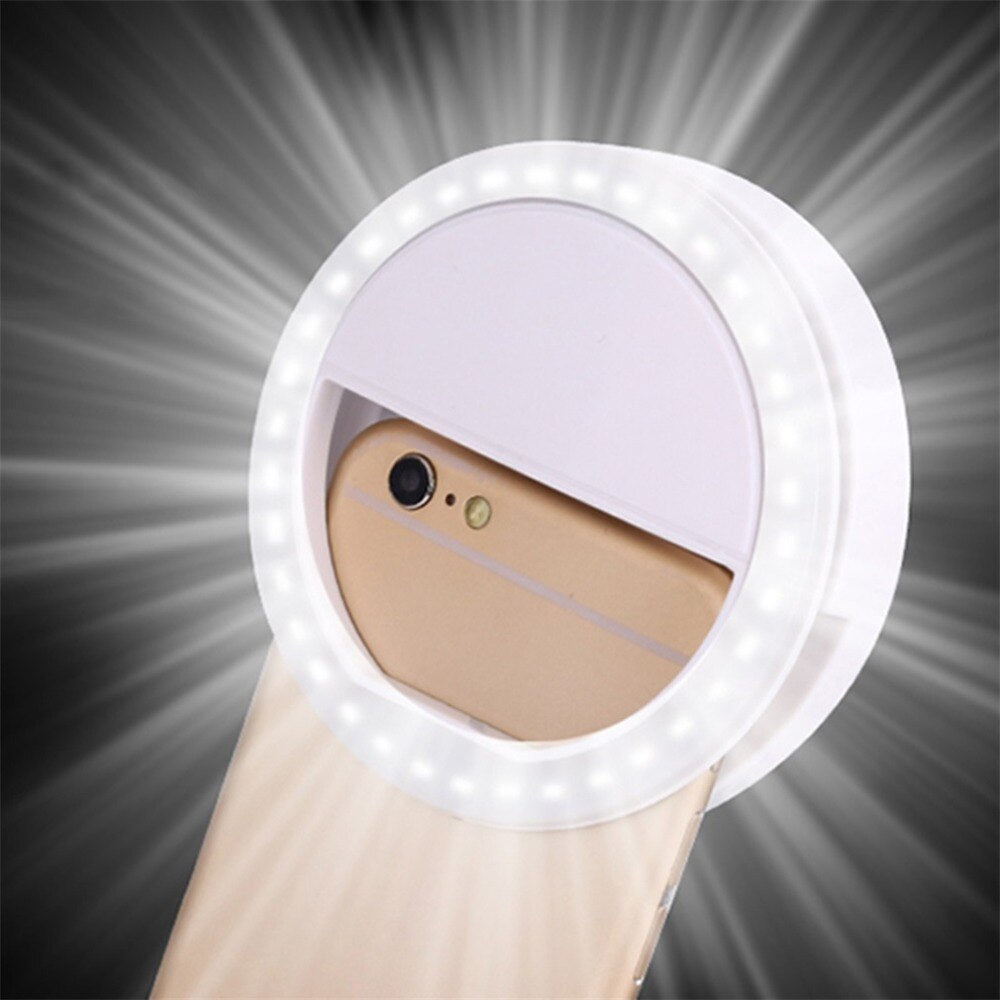 LED Ring Flash Light Portable Mobile Phone 36 LEDS Selfie Lamp Luminous Ring Clip