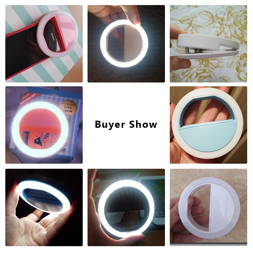 LED Ring Flash Light Portable Mobile Phone 36 LEDS Selfie Lamp Luminous Ring Clip